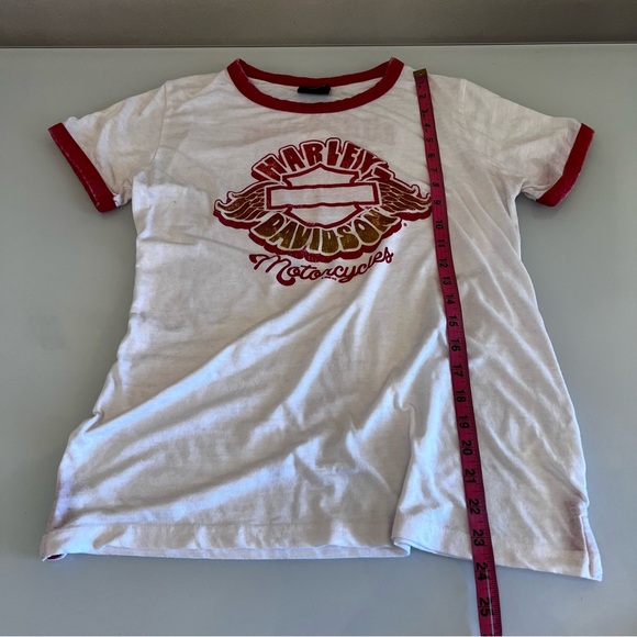 Harley-Davidson | Red & White Biker Harley Davidson retro style ringer t shirt - Picture 12 of 14
